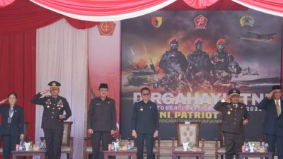 Kapolres Tulungagung Hadiri Upacara HUT Ke 78 TNI di Halaman Pemkab Tulungagung