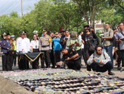 Polres Tulungagung Musnahkan Ribuan Miras Dari Berbagai Merek dan Kenalpot Tidak Sesuai Spesifikasi Teknis