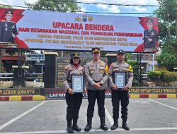 Kapolsek Karangrejo, Terima Penghargaan dari Kapolres Tulungagung